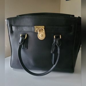 Michael Kors Hamilton Black leather Tote Bag